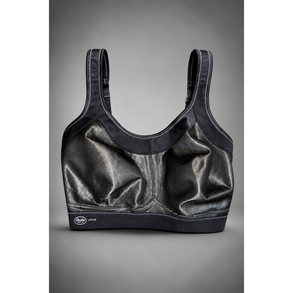 Anita‎ Active High Impact Sports Bra Black Mesh Full Support 32 C  Band Wireless